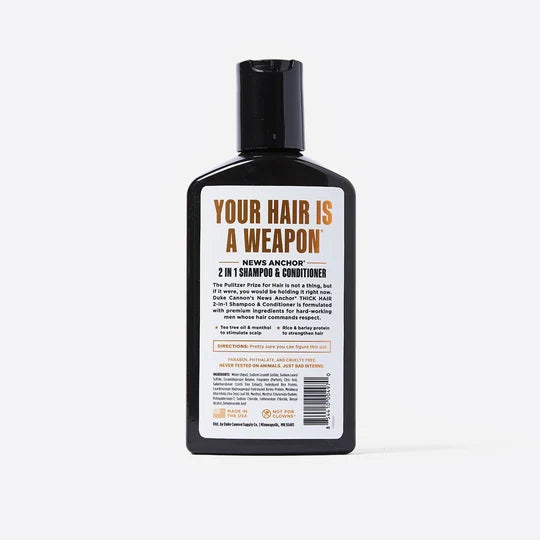 Duke Cannon Supply Co. News Anchor 2-in-1 Hair Wash - Cedarwood