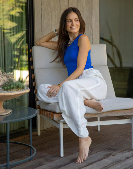 Carve Designs Nico Linen Pant - Cloud Chambray