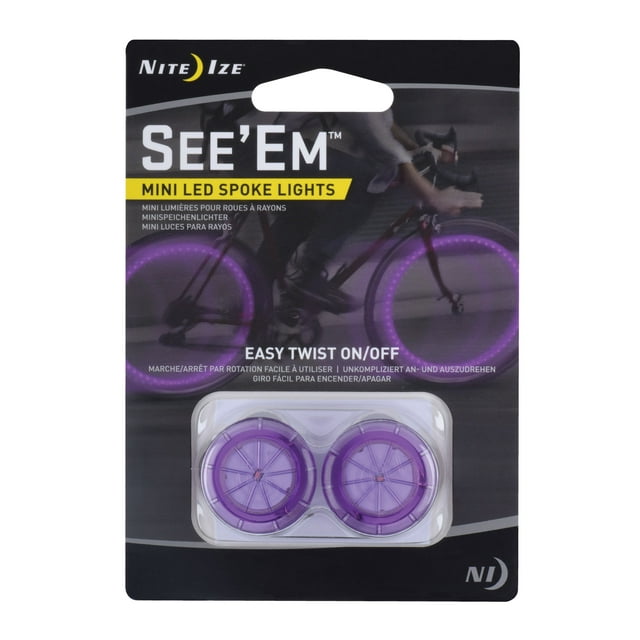 Nite Ize See`em Mini Led Spoke Lights, 2 Pack Purple Z prpl