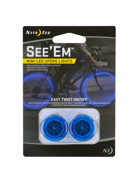 Nite Ize See`em Mini Led Spoke Lights, 2 Pack Blue Blue