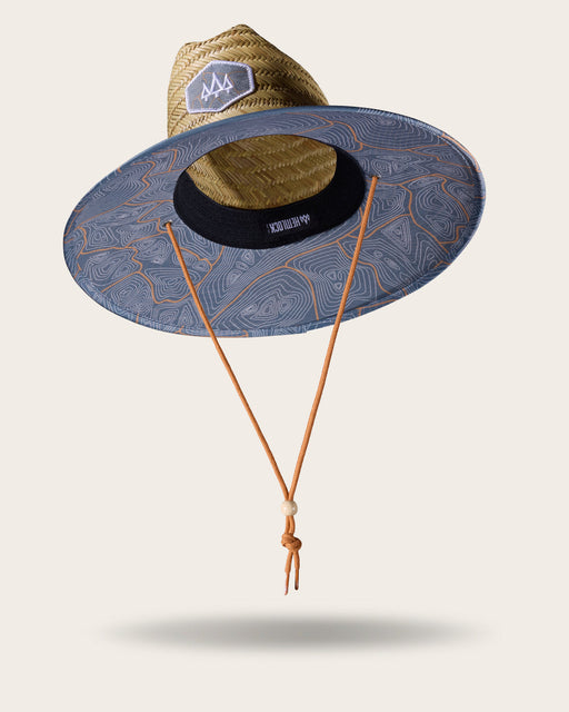 Hemlock Hats Nomad Straw Hat - Gray/Tan Topography Gray/Tan Topography