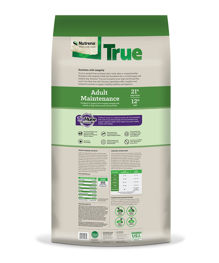 Nutrena Feeds True Adult Maintenance 21/12 Dog Food