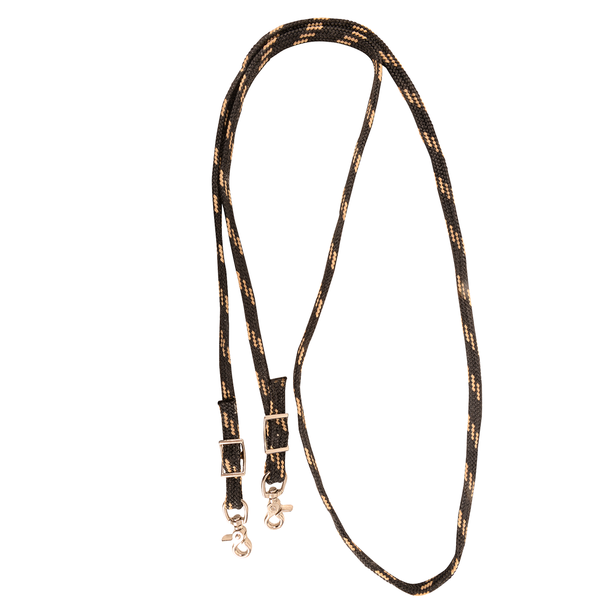 Martin Saddlery Nylon Braided Roping Rein with Buckle Snap Ends - Black / Tan