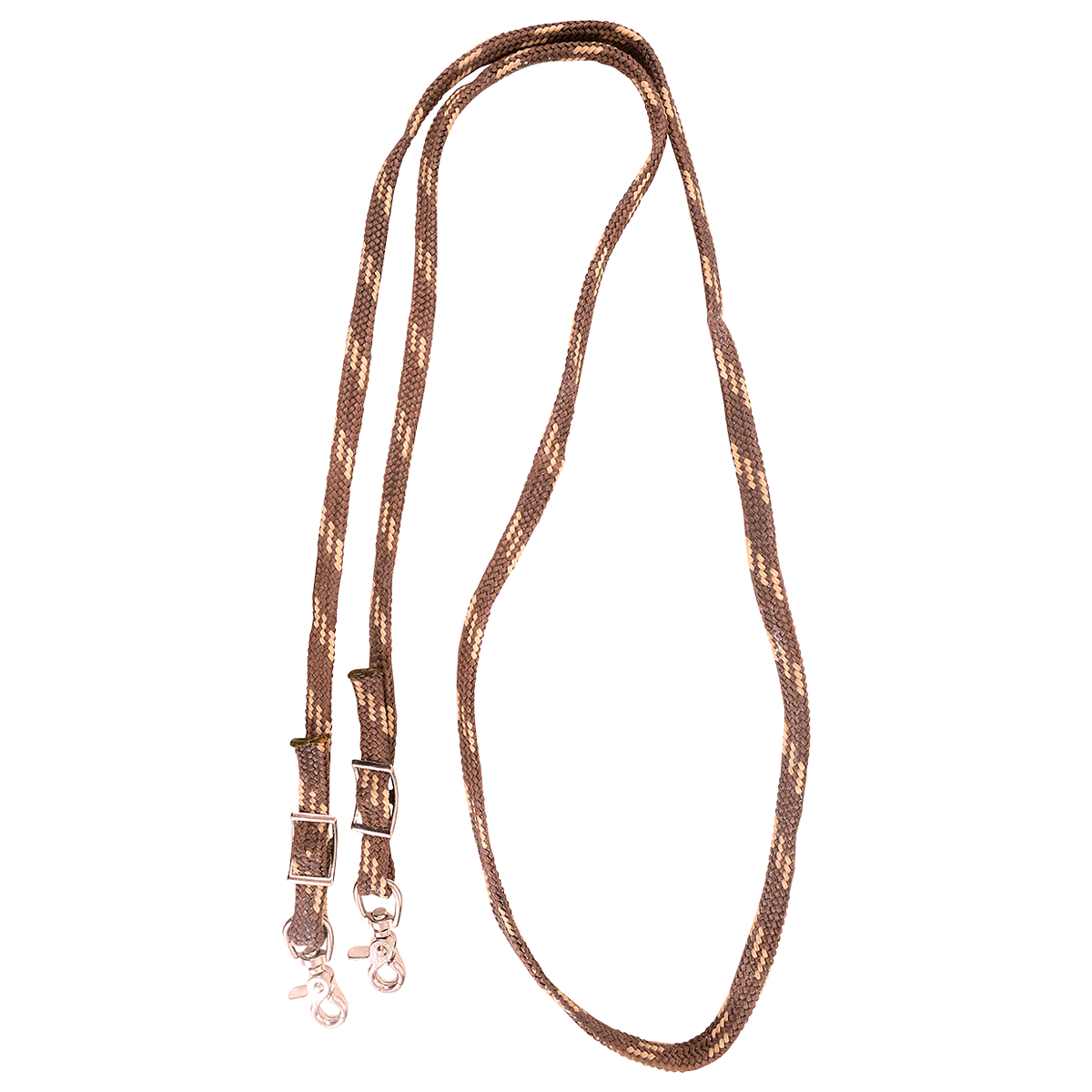 Martin Saddlery Nylon Braided Roping Rein with Buckle Snap Ends - Brown / Tan