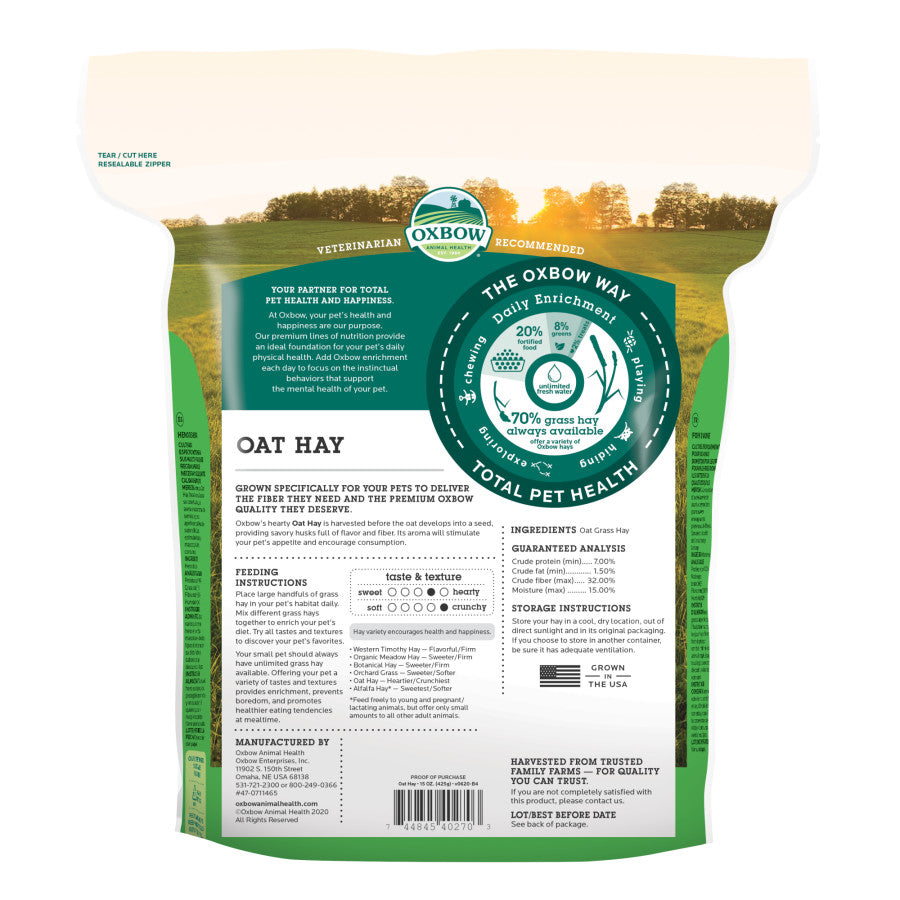 Oxbow Animal Health Oat Hay - 15oz.