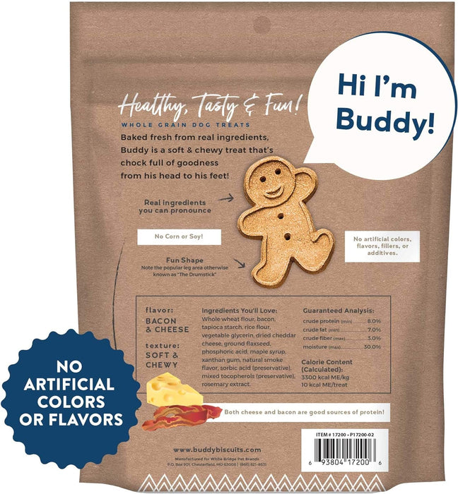 Buddy Biscuit Original Soft & Chewy Dog Treats (Bacon & Cheese) - 6oz & 20oz