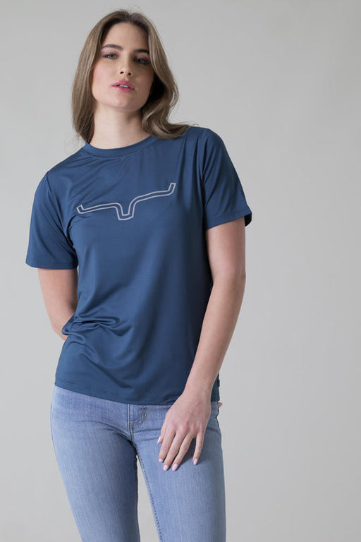 Kimes Ranch Women's  Outlier Tech Tee Shirt Major blue