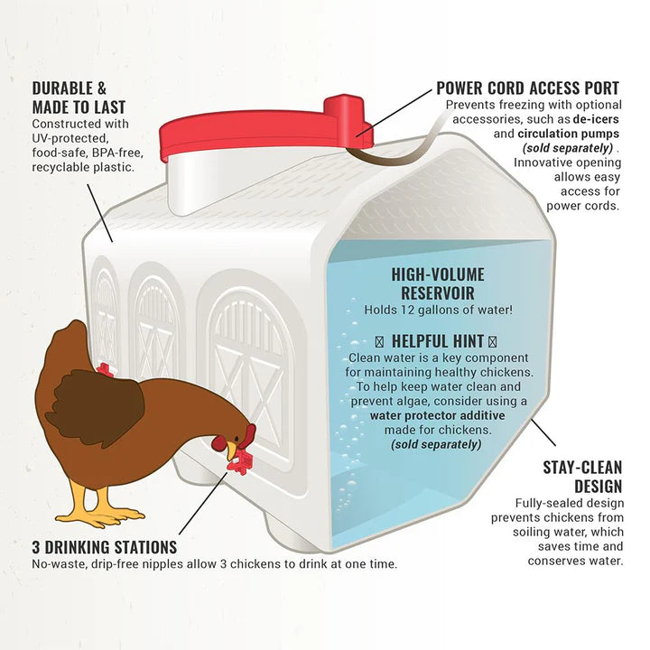 OverEZ Chicken Coop Chicken Waterer