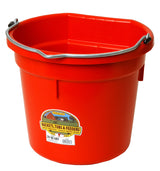 Miller MFG 20 Qt Flat Back Plastic Bucket Red