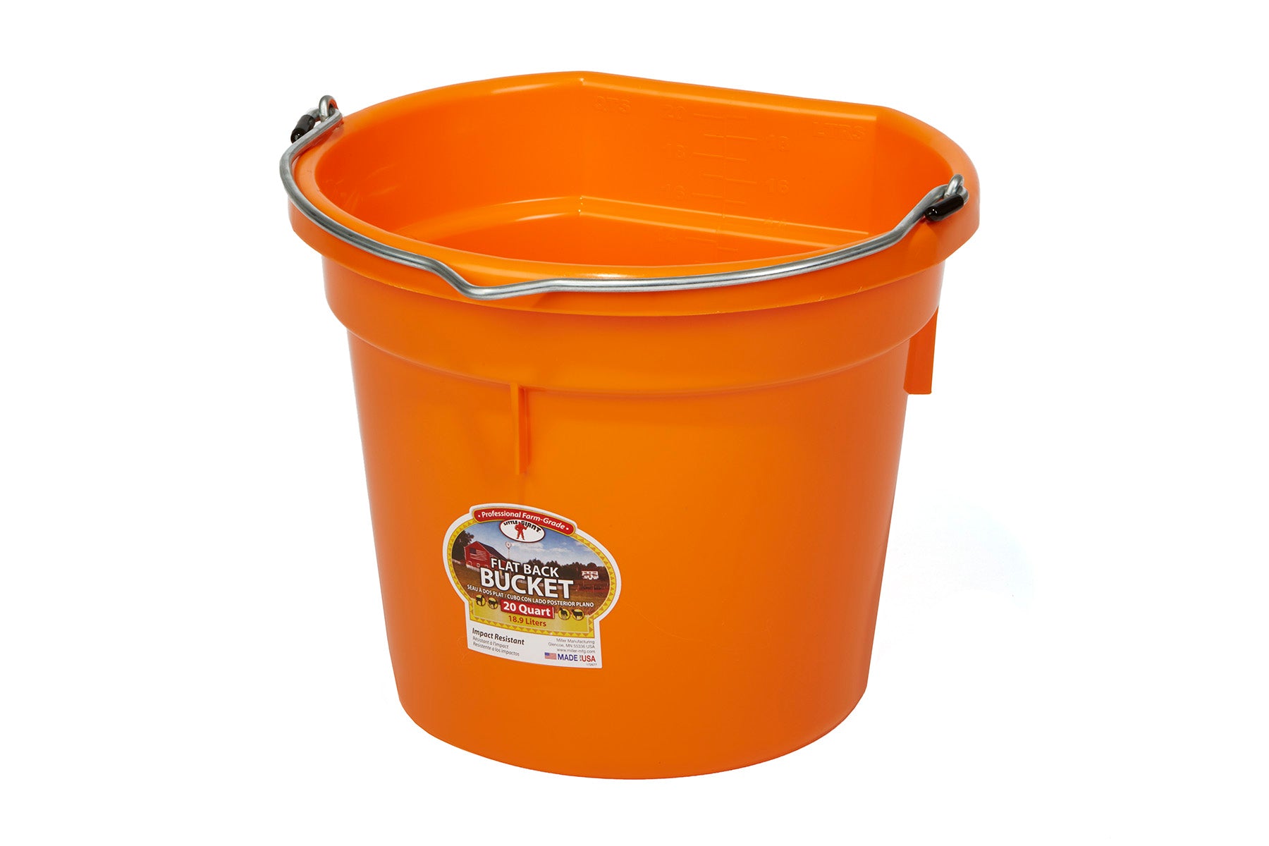 Miller MFG 20 Qt Flat Back Plastic Bucket – JAXOutdoorGearFarmandRanch