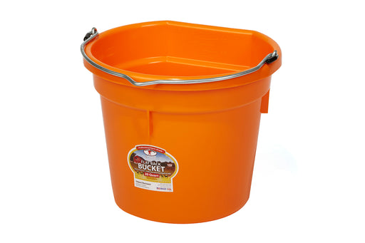Miller MFG 20 Qt Flat Back Plastic Bucket Orange