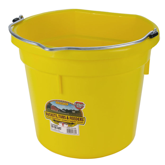 Miller MFG 20 Qt Flat Back Plastic Bucket Yellow