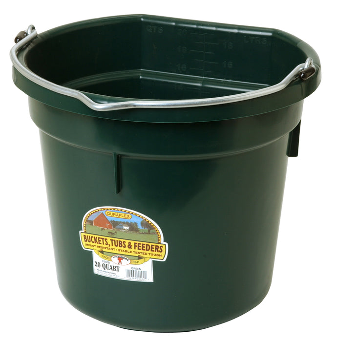Miller MFG 20 Qt Flat Back Plastic Bucket Green
