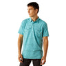 10061470 Mns Retro Western Snap Polo - Lt Blue Southwest Lt blue southwest