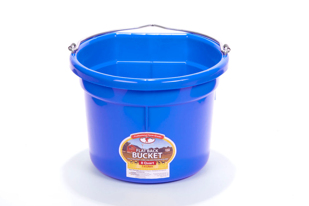 Miller MFG 8 Qt Flat Back Plastic Bucket Blue