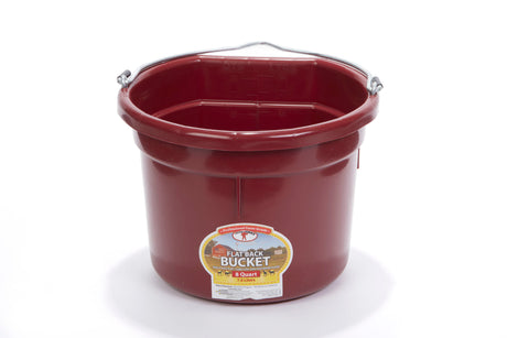 Miller MFG 8 Qt Flat Back Plastic Bucket Burgundy