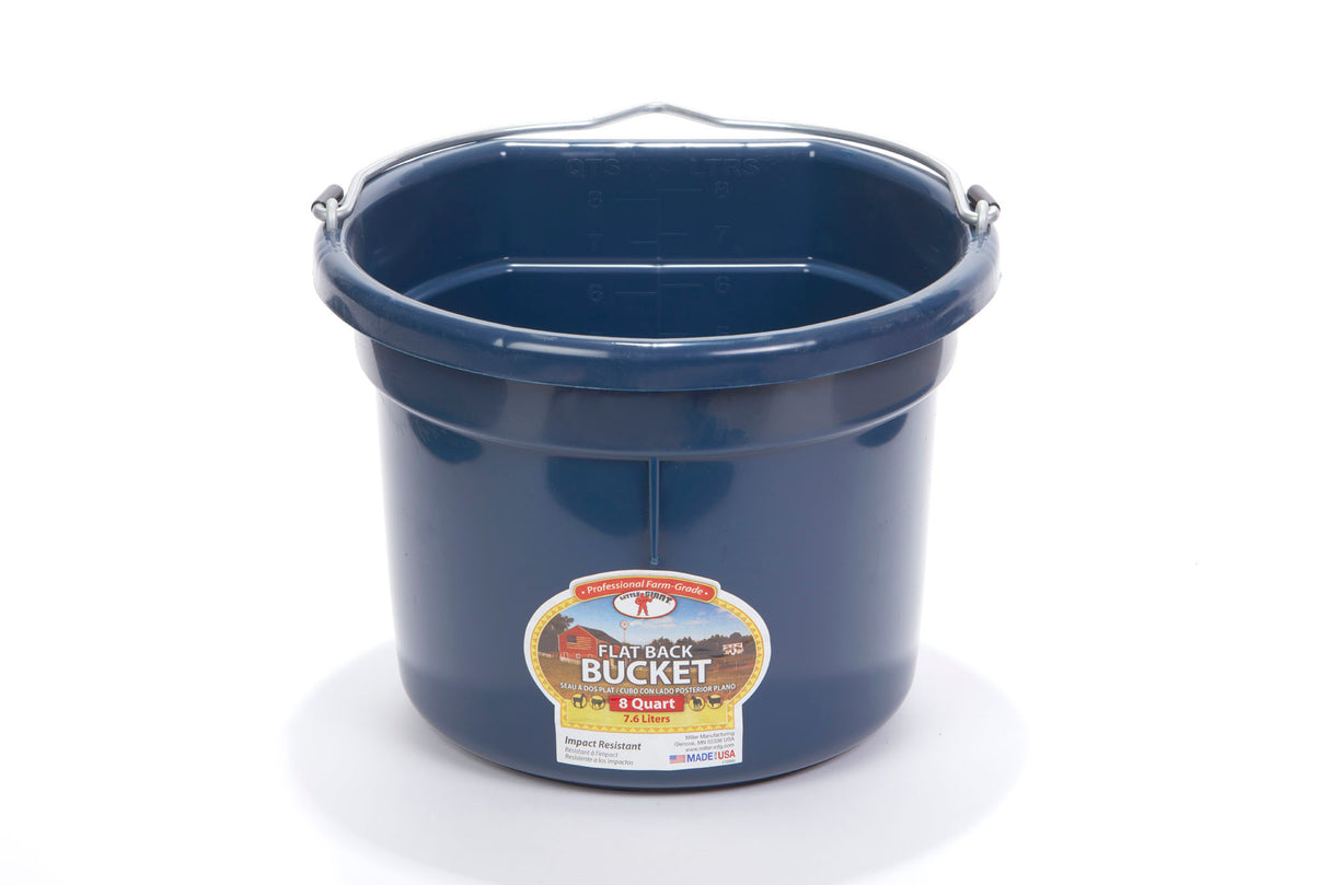 Miller MFG 8 Qt Flat Back Plastic Bucket Navy