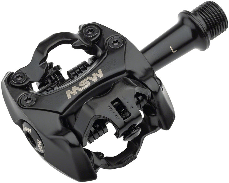 Msw Flash Ii Dual Sided Clipless Pedals, Aluminum, 9/16 Black