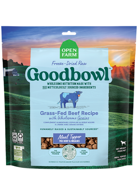 Open Farm Goodbowl Grass-Fed Beef Recipe Freeze Dried Raw Topper - (8oz / 23oz / 46oz)