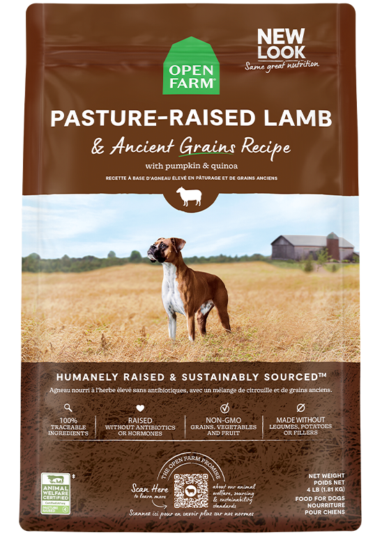 Open Farm Pasture-Raised Lamb & Ancient Grains Dry Dog Food - (11LB & 22LB)