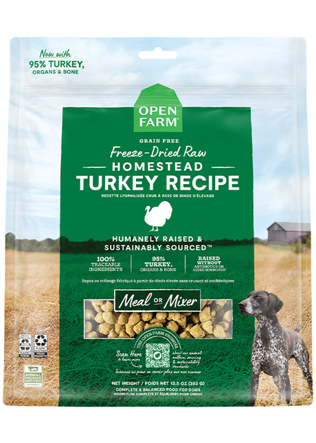 Open Farm Homestead Turkey Freeze Dried Raw Dog Food - 22oz