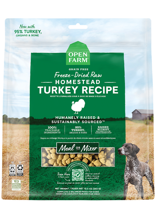 Open Farm Homestead Turkey Freeze Dried Raw Dog Food - 22oz