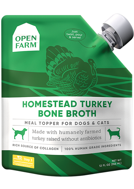 Open Farm Homestead Turkey Bone Broth for Dogs - 12oz