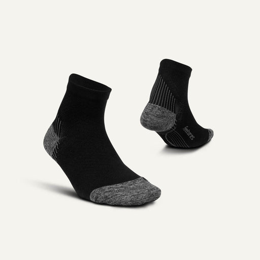 Feetures Plantar Fasciitis Relief Light Cushion Quarter Sock - Black Black