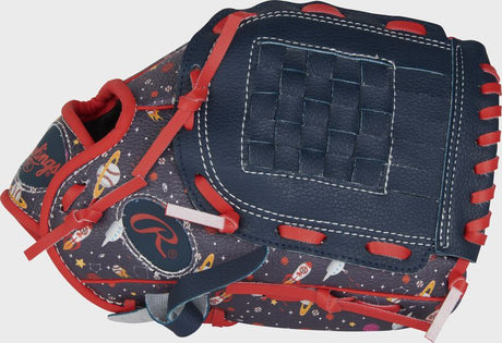 RAWLINGS Players Series 10in Youth Baseball Glove RH, Space Theme Black red