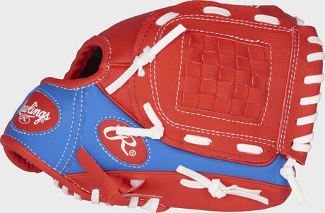 RAWLINGS Players Series 9In Baseball/Softball Glove LH w'Soft Core Ball Scarlet/royal