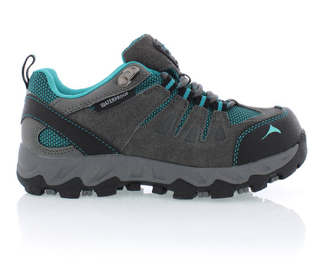 Pacific Mountain Kid's Boulder Low JR Shoe - Charcoal/Ocean Breeze