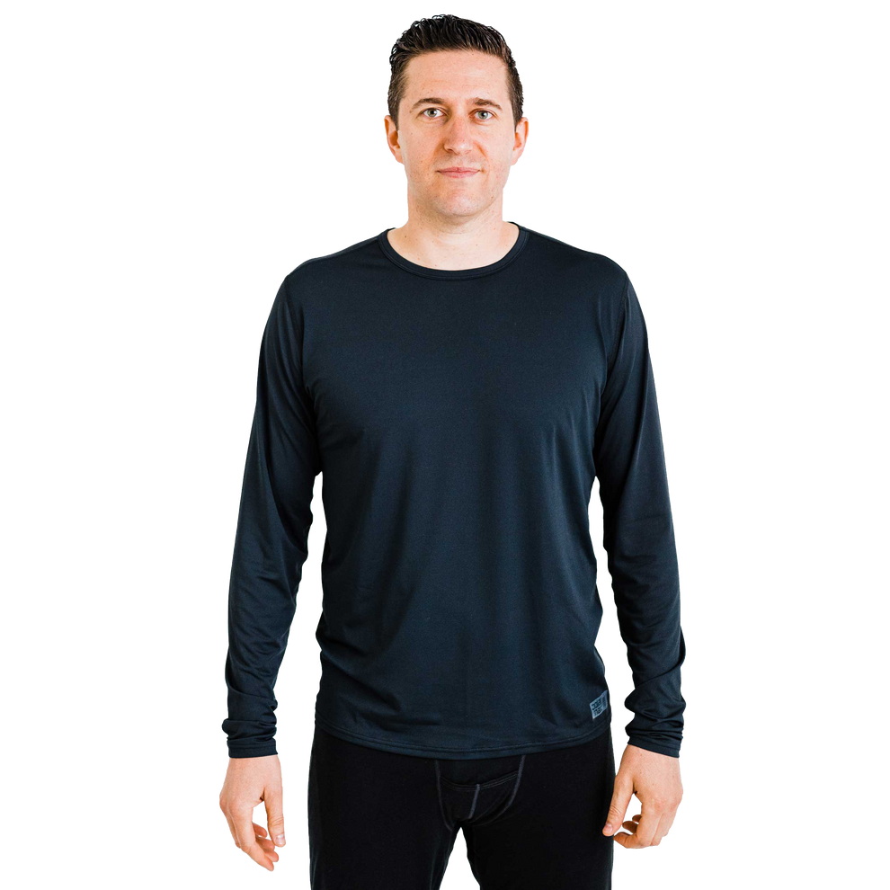 Polar Max Men's Single Layer Crewneck - Black Black