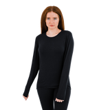 Polar Max Women's Single Layer Crewneck - Black Black