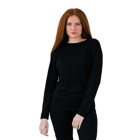 Polar Max Women's Double Layer Crewneck - Black Black