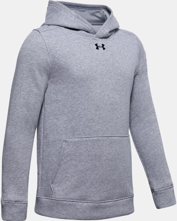 Under Armour Boys' Ua Hustle Fleece Hoodie True gray hthr/black