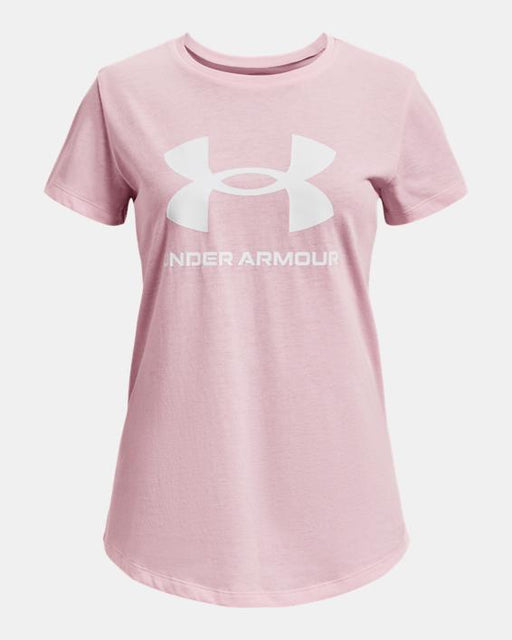 Under Armour Girls' Ua Sportstyle Graphic Short Sleeve Pink sugar/white
