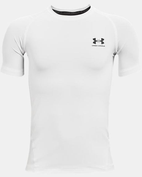 Under Armour Boys' Heatgear Armour Short Sleeve White/black