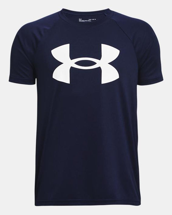 Under Armour Boys' Ua Tech Big Logo Short Sleeve Midnight navy/white