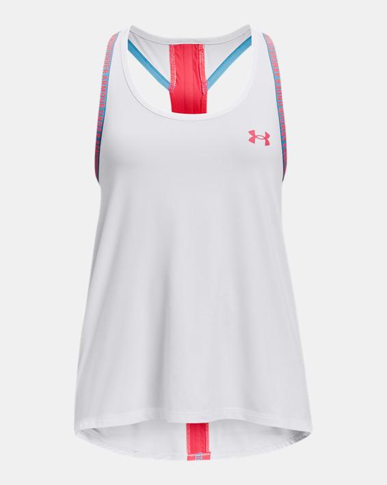 Under Armour Girls' Ua Knockout Tank Wht/tonic/pink shock