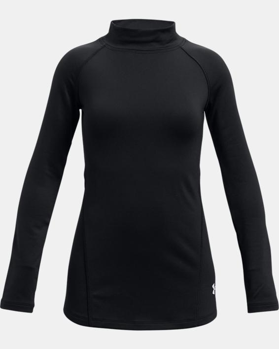 Under Armour Girls' Coldgear Mock Long Sleeve Black white