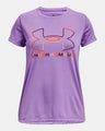 Under Armour Girls' Ua Tech Big Logo Short Sleeve Dgpurple/cherry/orgt