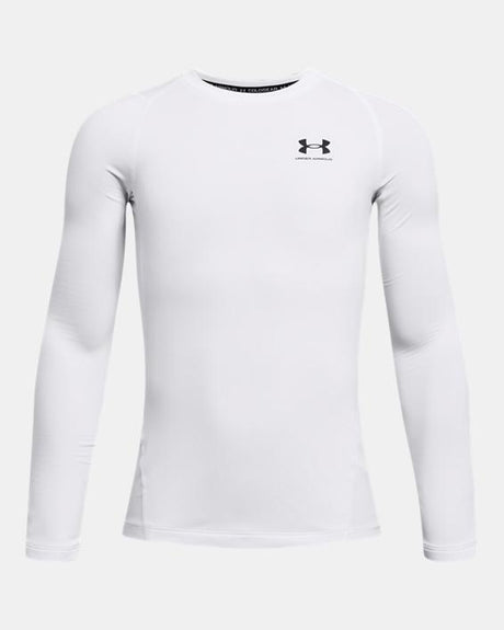 Under Armour Boys' Coldgear Long Sleeve White/black