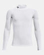 Under Armour Boys' HeatGear Mock Long Sleeve White/black