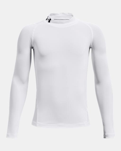 Under Armour Boys' HeatGear Armour Long Sleeve White/black