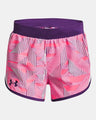 Under Armour Girls' Ua Fly-by Printed Short Pnkshk/wht/glxpurple