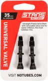 Stan's No Tubes Alloy Valve Stems - 35mm, Pair, Black Black