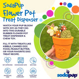 SodaPup PUP-X Rubber Treat Dispenser & Enrichment Toy - Flower Pot - Blue