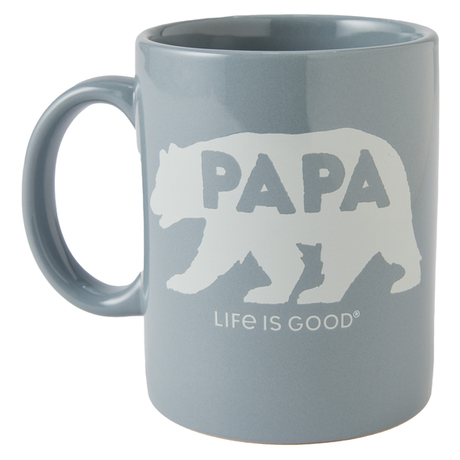 Life Is Good Papa Bear Silhouette Jake's Mug - Stone Blue Stone Blue