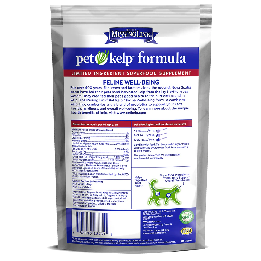 The Missing Link Pet Kelp Organic Limited Ingredient Superfood Supplement For Cats - 6oz.