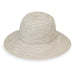 Wallaroo Hat Company Women's Petite Scrunchie Hat Natural/Brown Dots